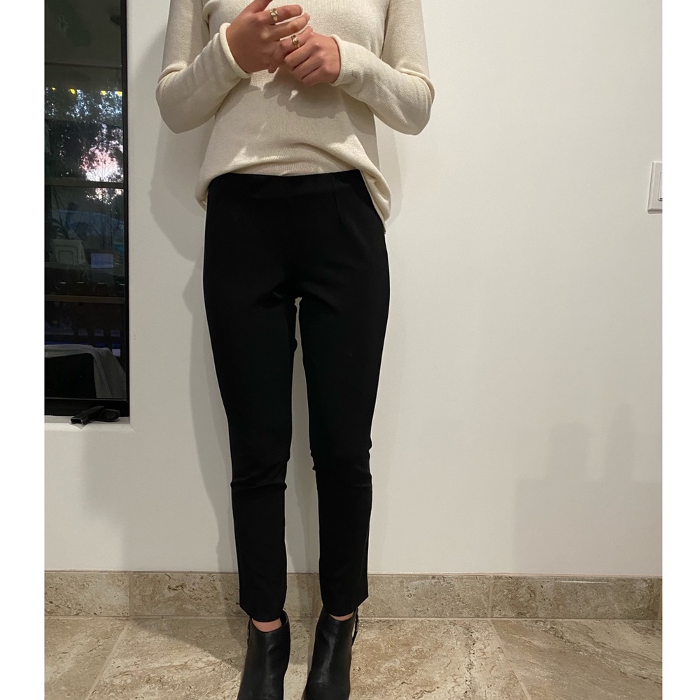 Theory Black Side Zip Skinny Pants / Slacks